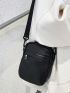 Minimalist Square Bag Mini Zipper Black Adjustable Strap