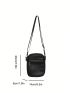 Minimalist Square Bag Mini Zipper Black Adjustable Strap