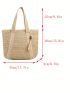 Minimalist Straw Bag Oversized Tassel Decor Vacation