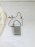 Minimalist Square Bag Mini Top Handle Silver Funky