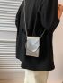 Minimalist Square Bag Mini Top Handle Silver Funky