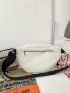 Minimalist Fanny Pack Zipper White Unisex Medium