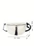 Minimalist Fanny Pack Zipper White Unisex Medium