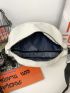 Minimalist Fanny Pack Zipper White Unisex Medium