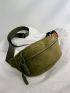 Medium Waist Bag Solid Color Waterproof Fashion Style