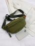 Medium Waist Bag Solid Color Waterproof Fashion Style