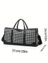 Two Tone Travel Bag Houndstooth Pattern Large Capacity