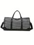 Two Tone Travel Bag Houndstooth Pattern Large Capacity