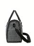 Two Tone Travel Bag Houndstooth Pattern Large Capacity