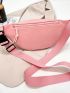 Minimalist Fanny Pack Zipper Pink Medium Casual