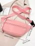 Minimalist Fanny Pack Zipper Pink Medium Casual