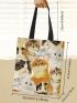 Cartoon Graphic Shopper Bag Small Double Handle Preppy