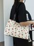 Cherry Graphic Shoulder Tote Bag Small Double Handle