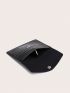 Litchi Embossed Card Holder Pu Black Letter Detail Card Holder For Storage Credit Cards