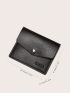 Litchi Embossed Card Holder Pu Black Letter Detail Card Holder For Storage Credit Cards