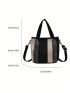 Striped Pattern Square Bag Small Double Handle