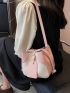 Mini Bucket Bag Two Tone Buckle Decor Fashion Style