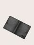 Minimalist Card Holder Litchi Embossed Brown