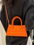 Small Square Bag Embossed Double Handle Funky Style