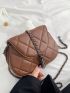 Mini Saddle Bag Quilted Tassel Decor Chain Strap