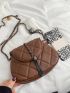 Mini Saddle Bag Quilted Tassel Decor Chain Strap