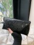 Medium Envelope Bag Crocodile Embossed Flap Chain Strap