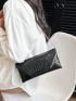 Medium Envelope Bag Crocodile Embossed Flap Chain Strap