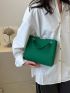 Crocodile Embossed Square Bag Green Fashionable Chain Strap