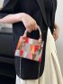 Mini Square Bag Geometric Pattern Colorblock For Daily