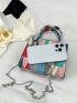 Mini Square Bag Geometric Pattern Colorblock For Daily