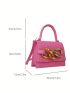 Mini Flap Square Bag Embossed Detail Chain Decor