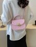 Mini Flap Saddle Bag Heart Decor Pink