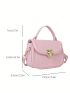 Mini Flap Saddle Bag Heart Decor Pink