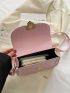 Mini Flap Saddle Bag Heart Decor Pink