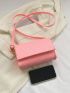 Mini Flap Square Bag Stitch Detail Minimalist Pink