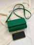 Mini Flap Square Bag Stitch Detail Minimalist Green