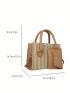 Two Tone Straw Bag With Coin Purse