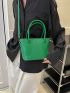 Mini Square Bag Stitch Detail Green Fashionable