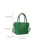 Mini Square Bag Stitch Detail Green Fashionable