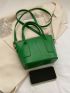 Mini Square Bag Stitch Detail Green Fashionable