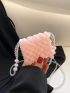 Mini Beaded Square Bag Baby Pink Fashionable, Clear Bag