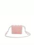 Mini Beaded Square Bag Baby Pink Fashionable, Clear Bag