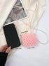 Mini Beaded Square Bag Baby Pink Fashionable, Clear Bag