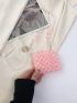 Mini Beaded Square Bag Baby Pink Fashionable, Clear Bag