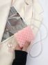 Mini Beaded Square Bag Baby Pink Fashionable, Clear Bag