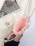 Mini Beaded Square Bag Baby Pink Fashionable, Clear Bag