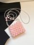 Mini Beaded Square Bag Baby Pink Fashionable, Clear Bag