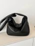 Minimalist Hobo Bag Medium Black Zipper Elegant