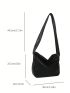 Minimalist Hobo Bag Medium Black Zipper Elegant