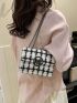 Mini Square Bag Plaid Pattern Flap Chain Strap